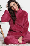 Zivame Soft Snuggles Fur Sweatshirt - Beet Red — thumbnail 1